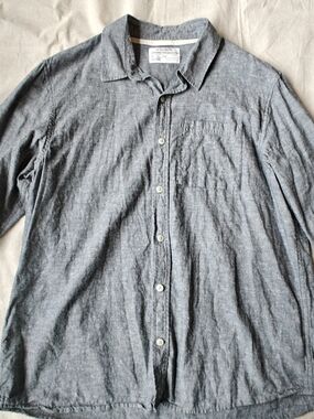 Men's Casual Button-Down Shirt in Slate Gray Large